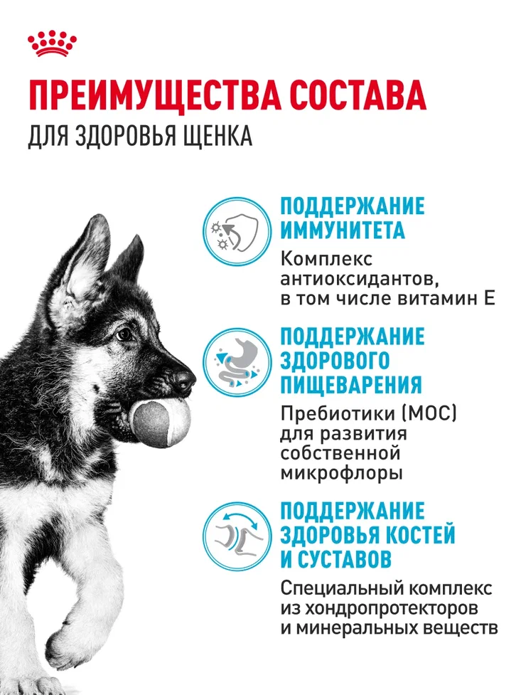 Корм для щенков ROYAL CANIN German Shepherd Puppy породы немецкая овчарка 12кг - фото 3