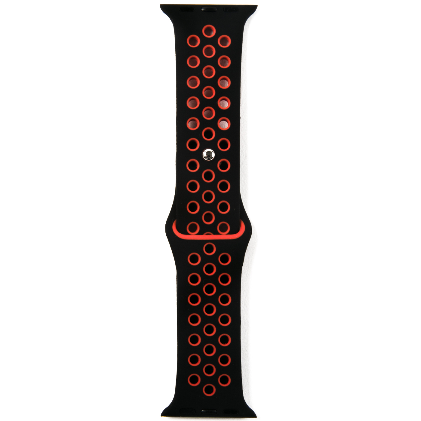 Ремешок RedLine силиконовый двухцветный для Apple watch 38-40 mm S3-S4-S5-SE-S6 черно-красный - фото 2
