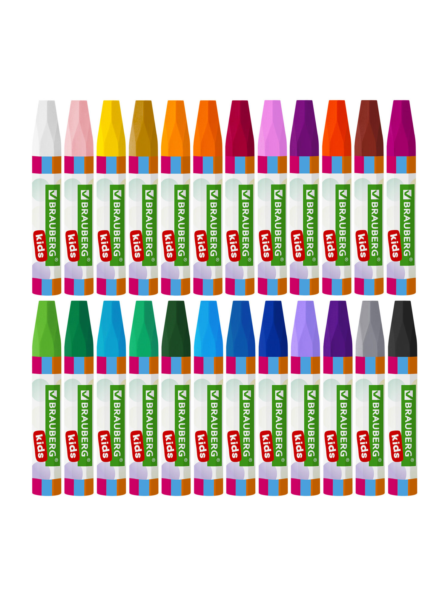 Восковые мелки Brauberg 24 шт. - фото 10
