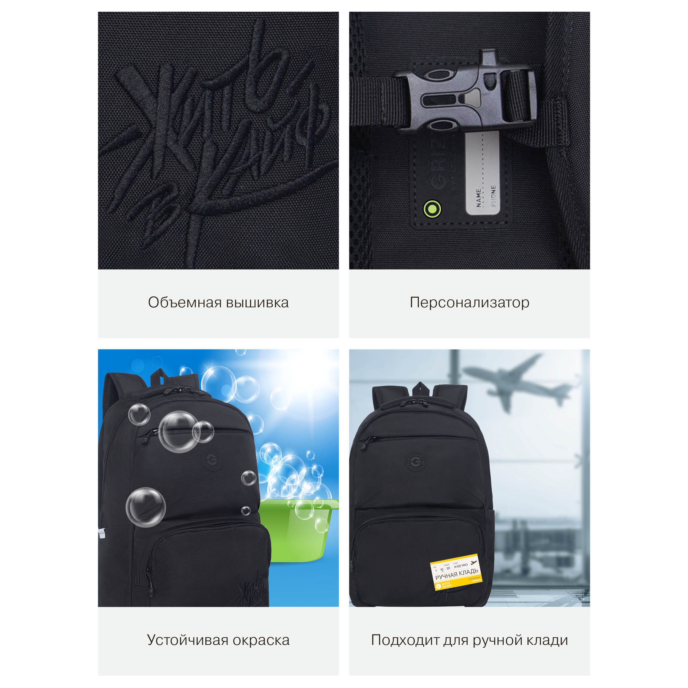 Рюкзак Grizzly Однотонный - фото 14