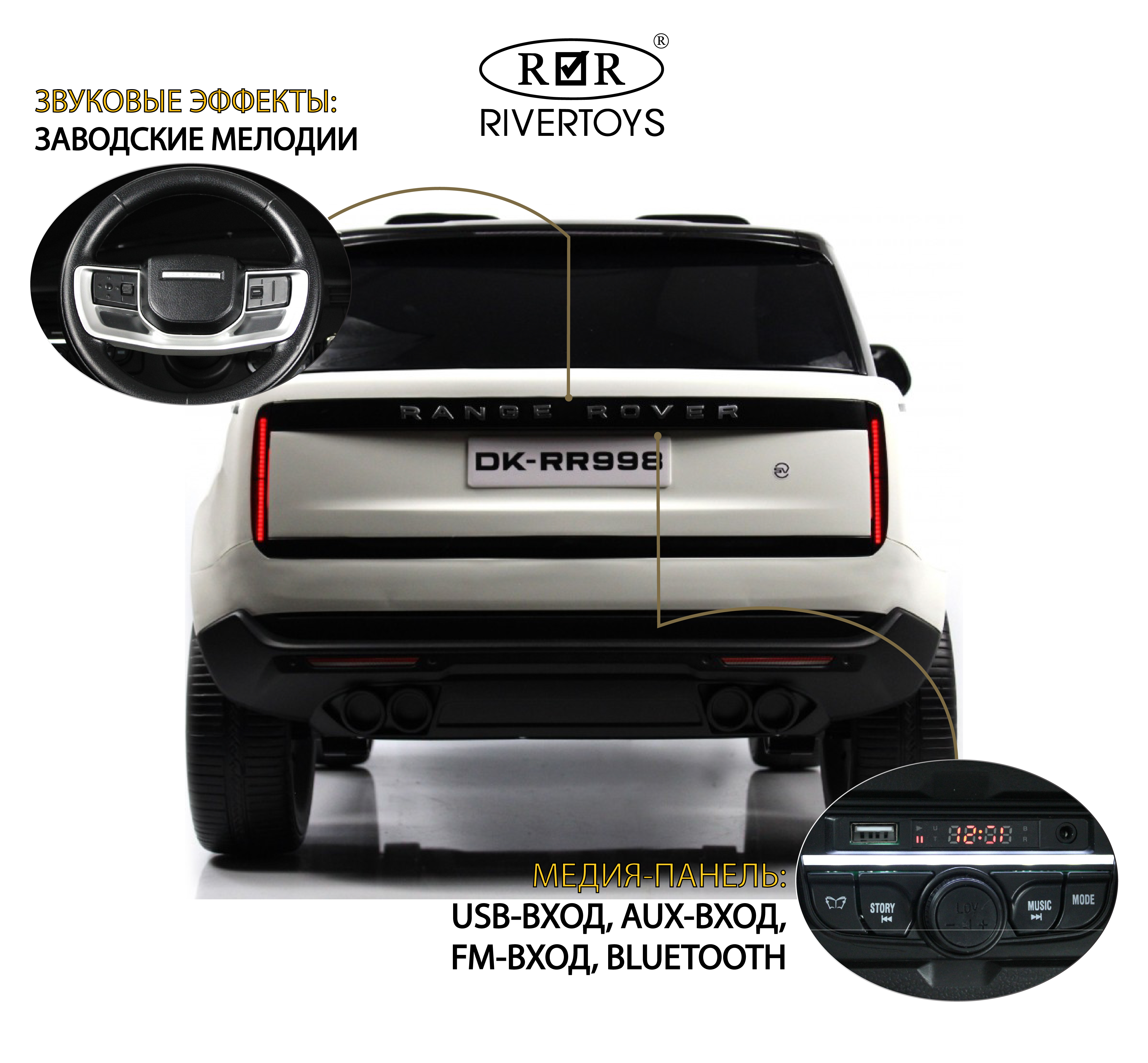 Электромобиль RIVERTOYS Y999YY-WHITE С пультом ДУ - фото 3