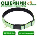 Ошейник Пижон со светоотражающим орнаментом 55 х 2.5 см салатовый