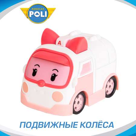 Скорая помощь РОБОКАР ПОЛИ металлическая Эмбер, 6 см розовый