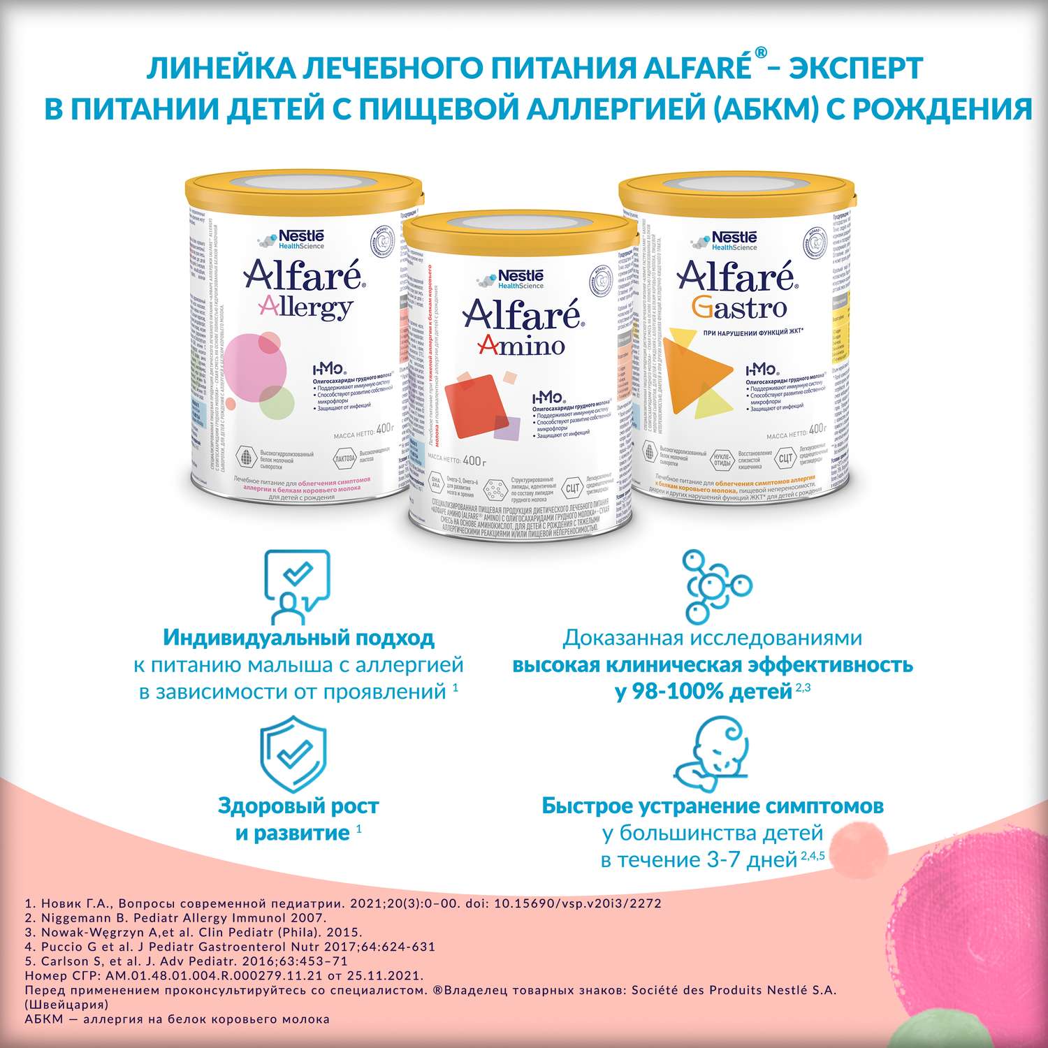 Смесь Nestle Alfare Allergy HMO 400г с 0месяцев - фото 11