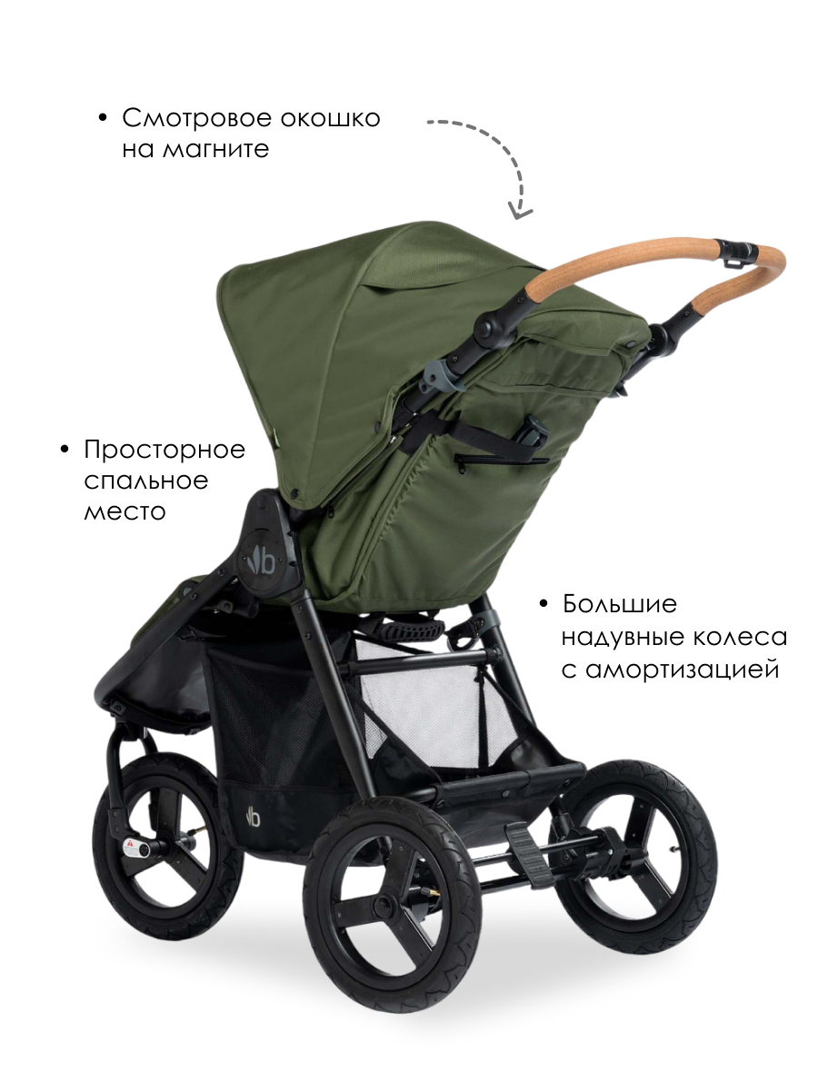 Коляска прогулочная Bumbleride Indie 2025 / Olive зеленый - фото 3