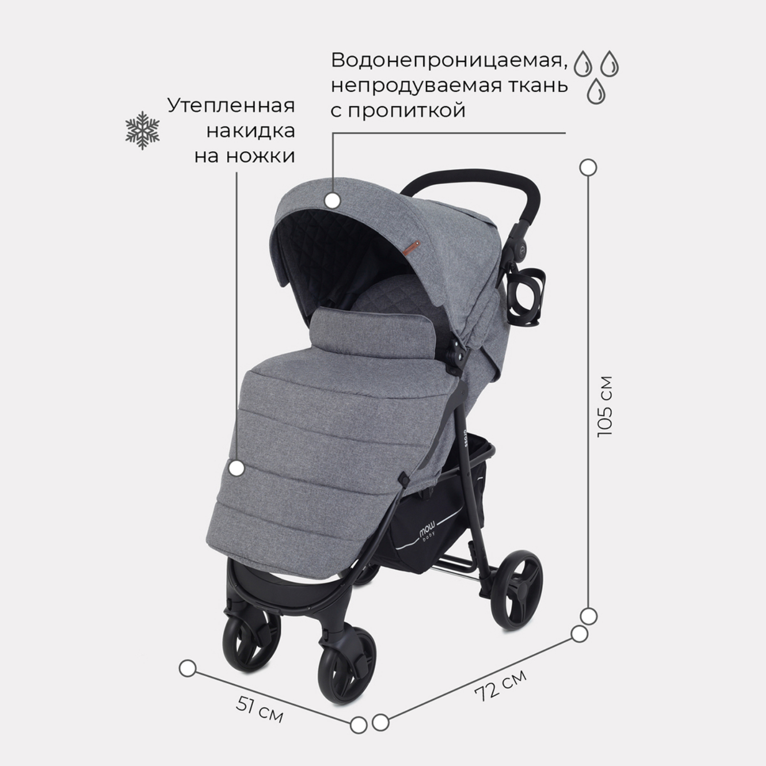 Коляска прогулочная MOWbaby - фото 1