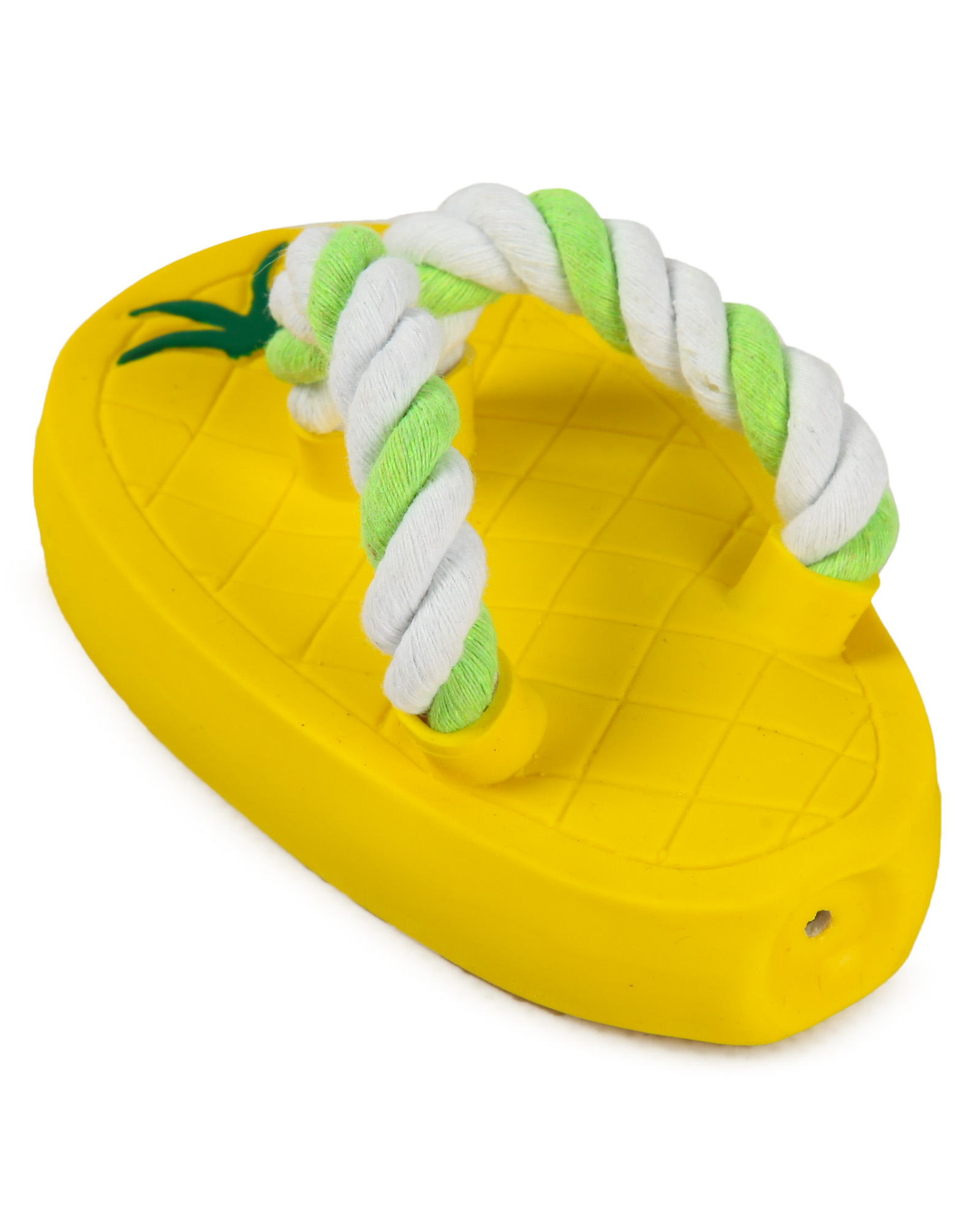 Игрушка для собак Barbaks Сланец из латекса с канатиками из хлопка пищит 12,5см - фото 3