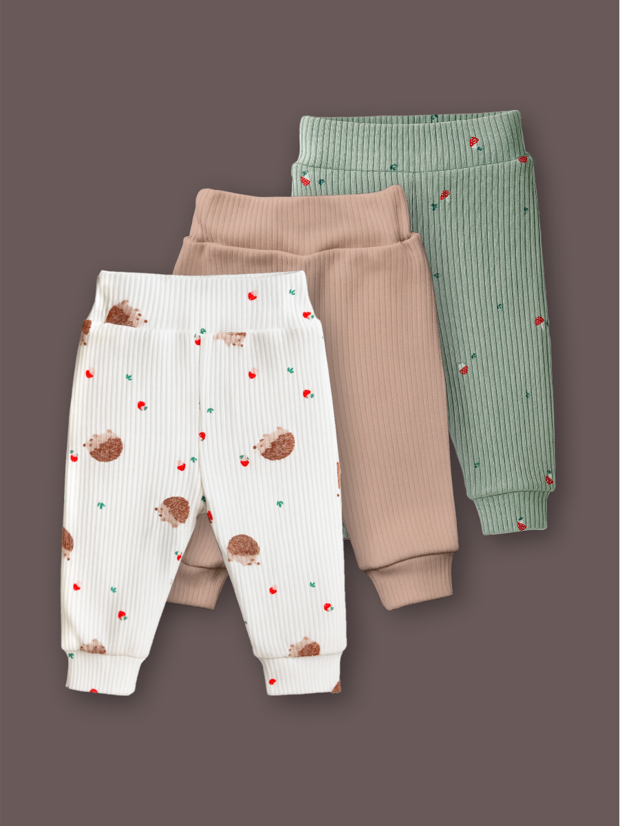 Штанишки 3 шт ШВЕЙНЫЕ ИСТОРИИ ползункиежики - фото 1