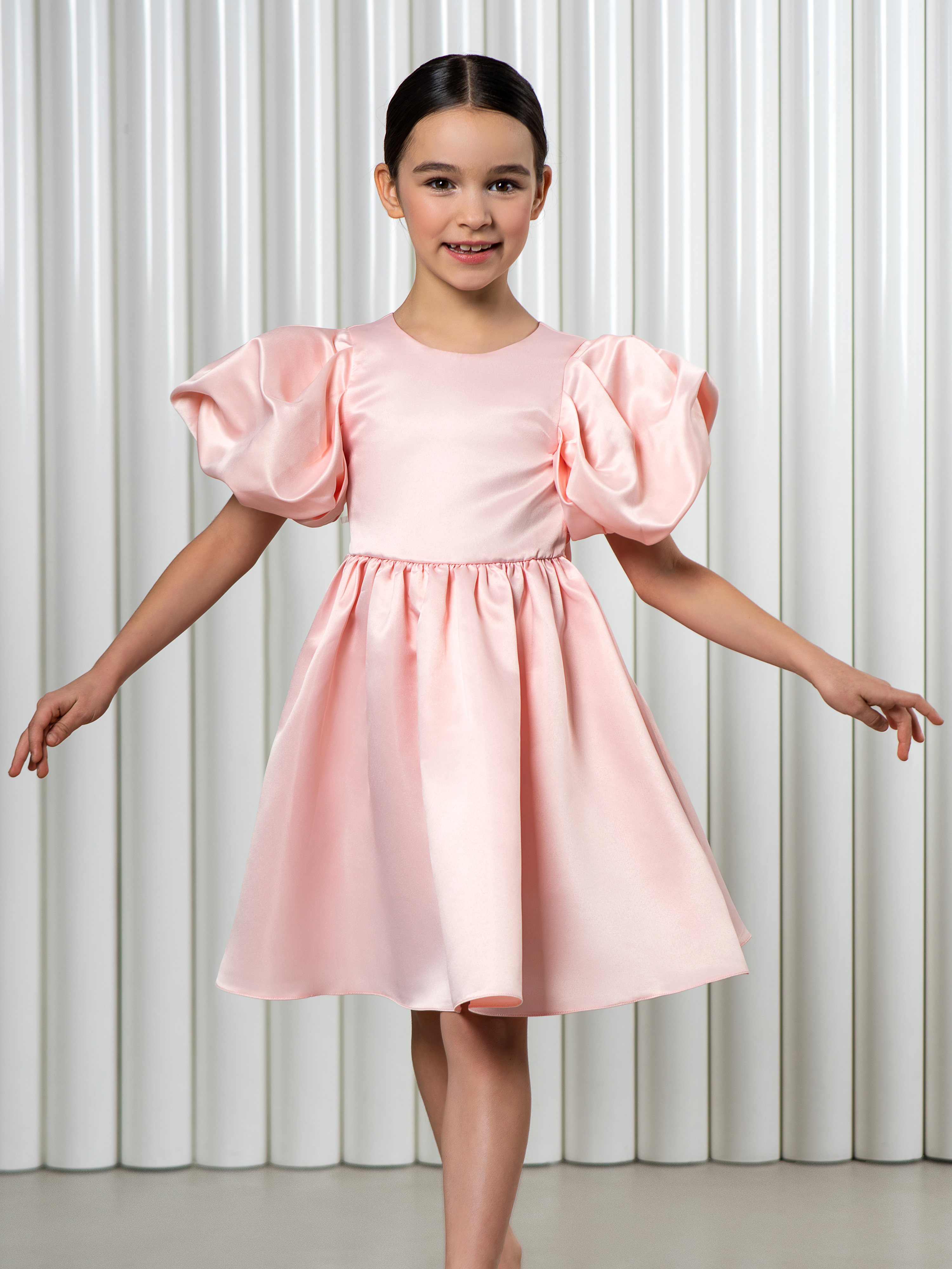 Платье LisaWeta D-143 розовый персик - фото 5