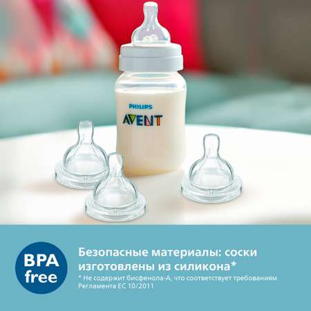 Соска Philips Avent Anti-Colic силикон (средний поток) 2 шт.