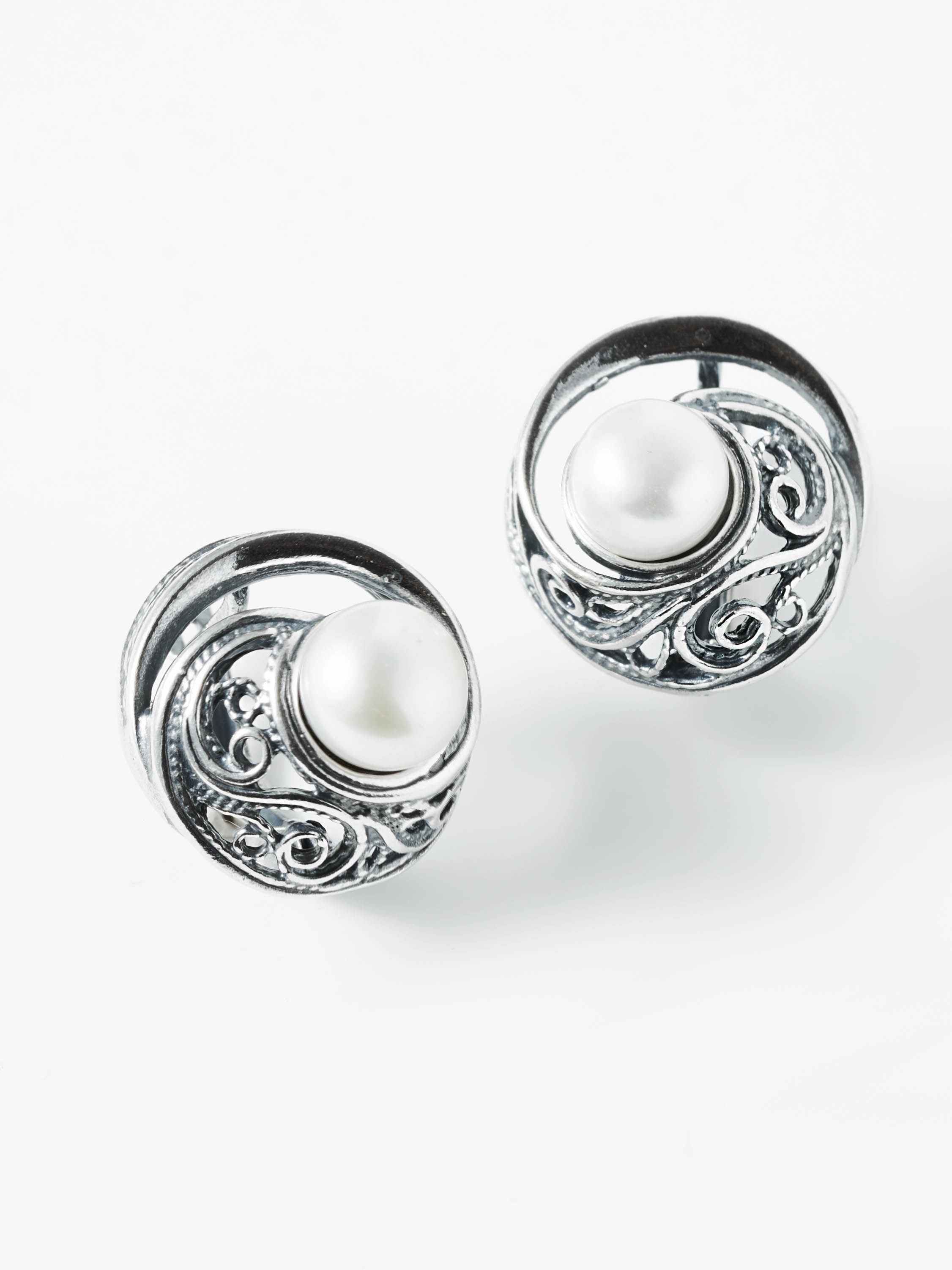 Серьги Shine and Beauty 80243-103-с-белыйжемчуг - фото 1