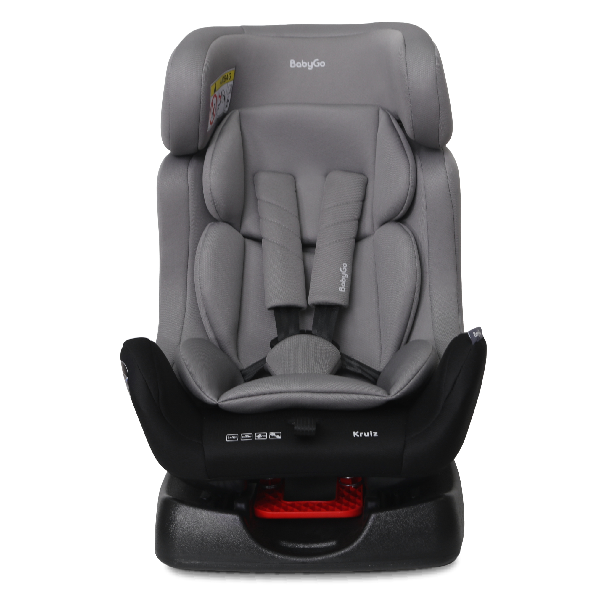 Автокресло BabyGo Kruiz New 0+/1/2 (0-25 кг) серый - фото 1