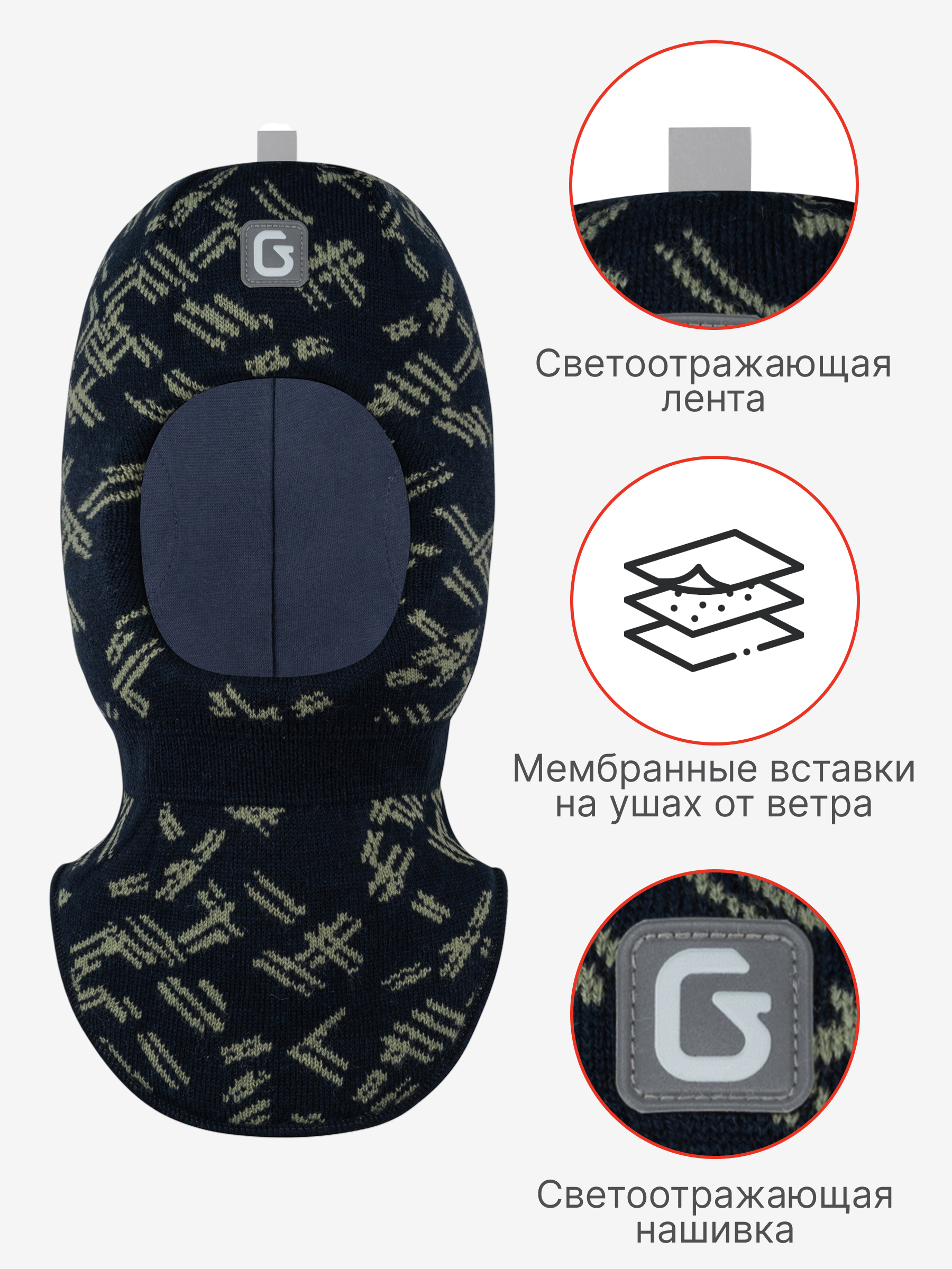 Шапка-шлем GUSTI GW25AC1206B-NAVY - фото 3