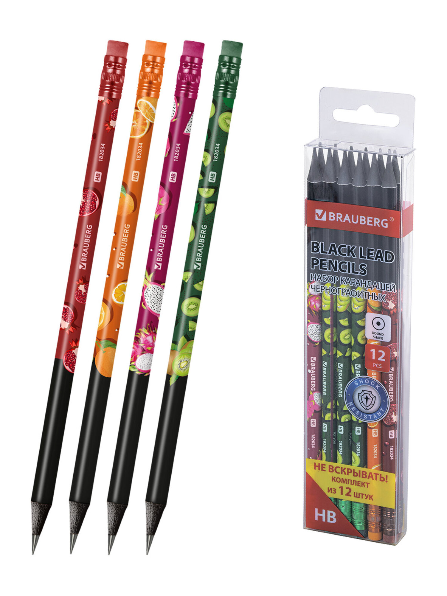Карандаши чернографитные Brauberg 12 шт. - фото 5