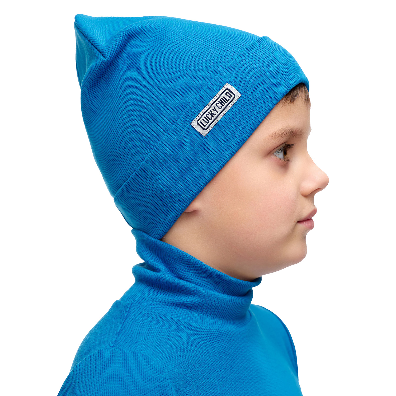 Шапка Lucky Child 77-9/васильковый/2-12 - фото 7