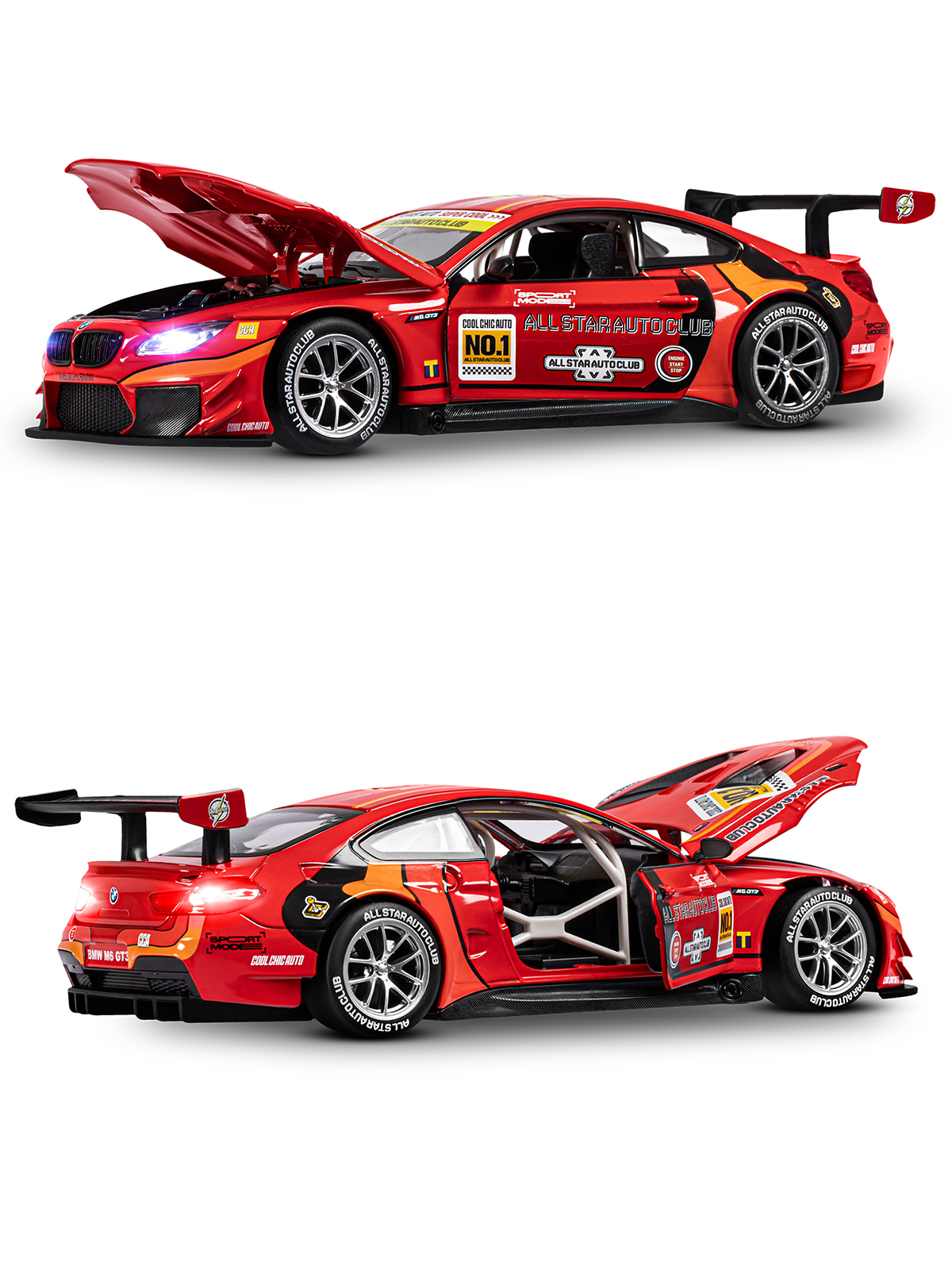 Автомобиль АВТОпанорама BMW M6 GT3 1:24 JB1251649 - фото 9