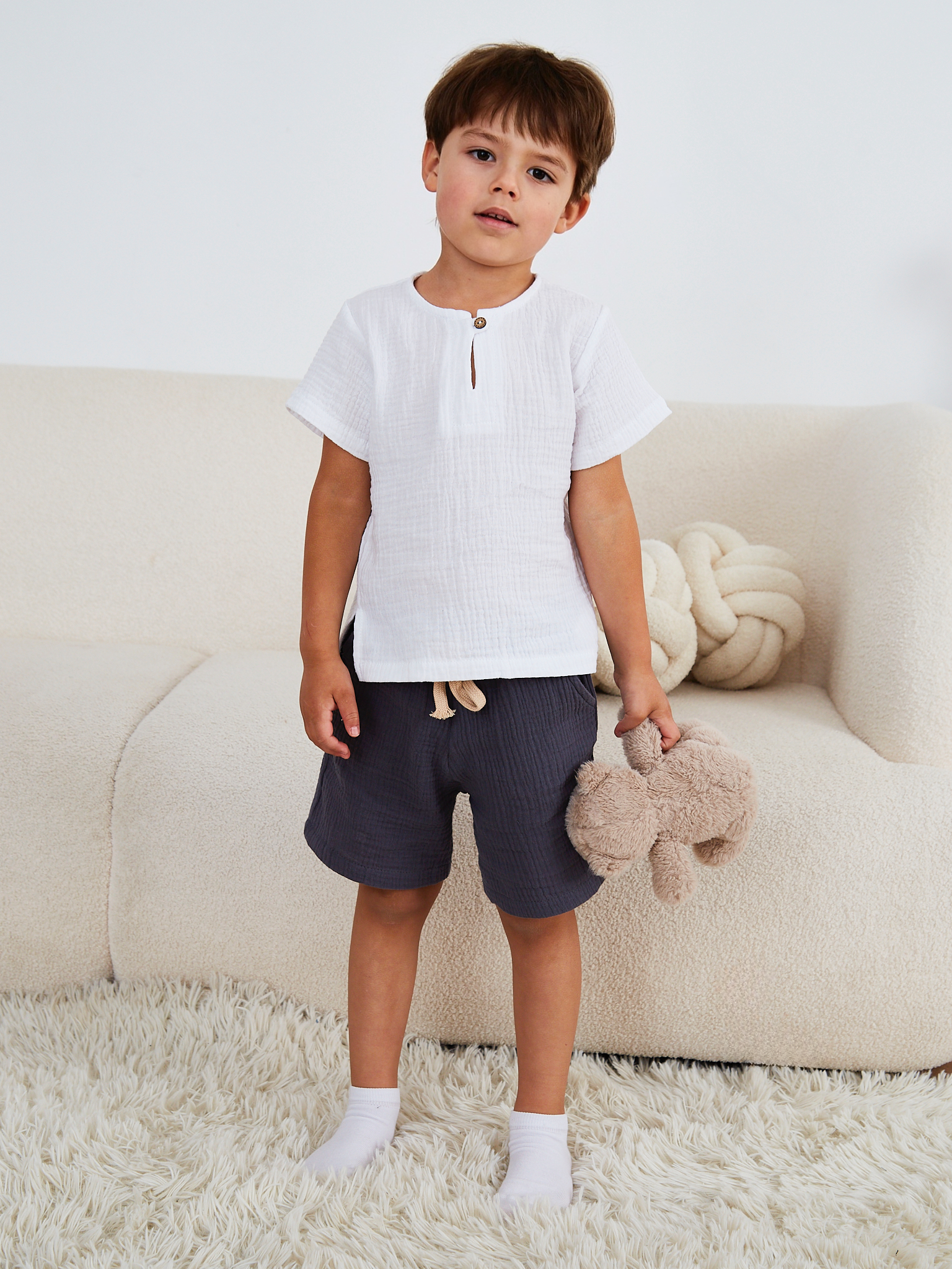 Шорты MOUN Шорты_муслин_темносерый - фото 12