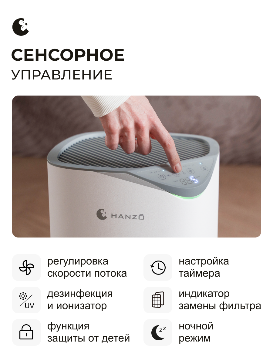 Очиститель воздуха с увлажнителем HANZO Hanzo Z19 - фото 12