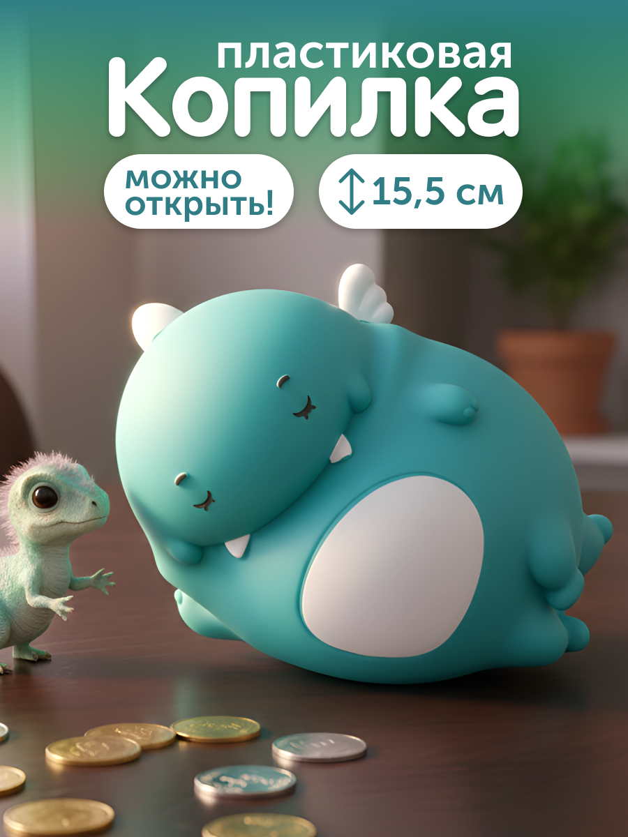 Копилка пластиковая iLikeGift Динозавр - фото 1