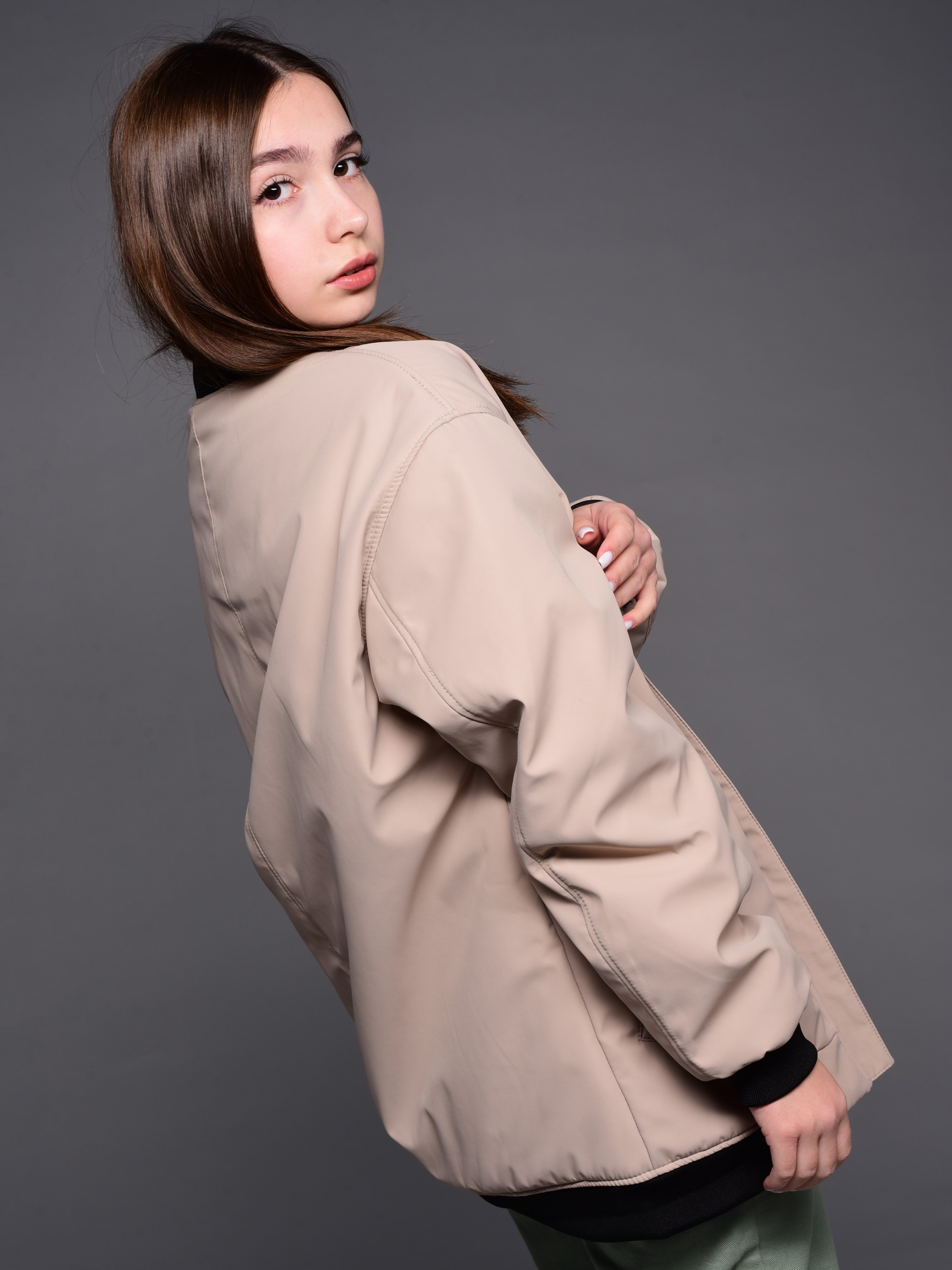 Бомбер Аврора 1043-Д/бежевый - фото 7