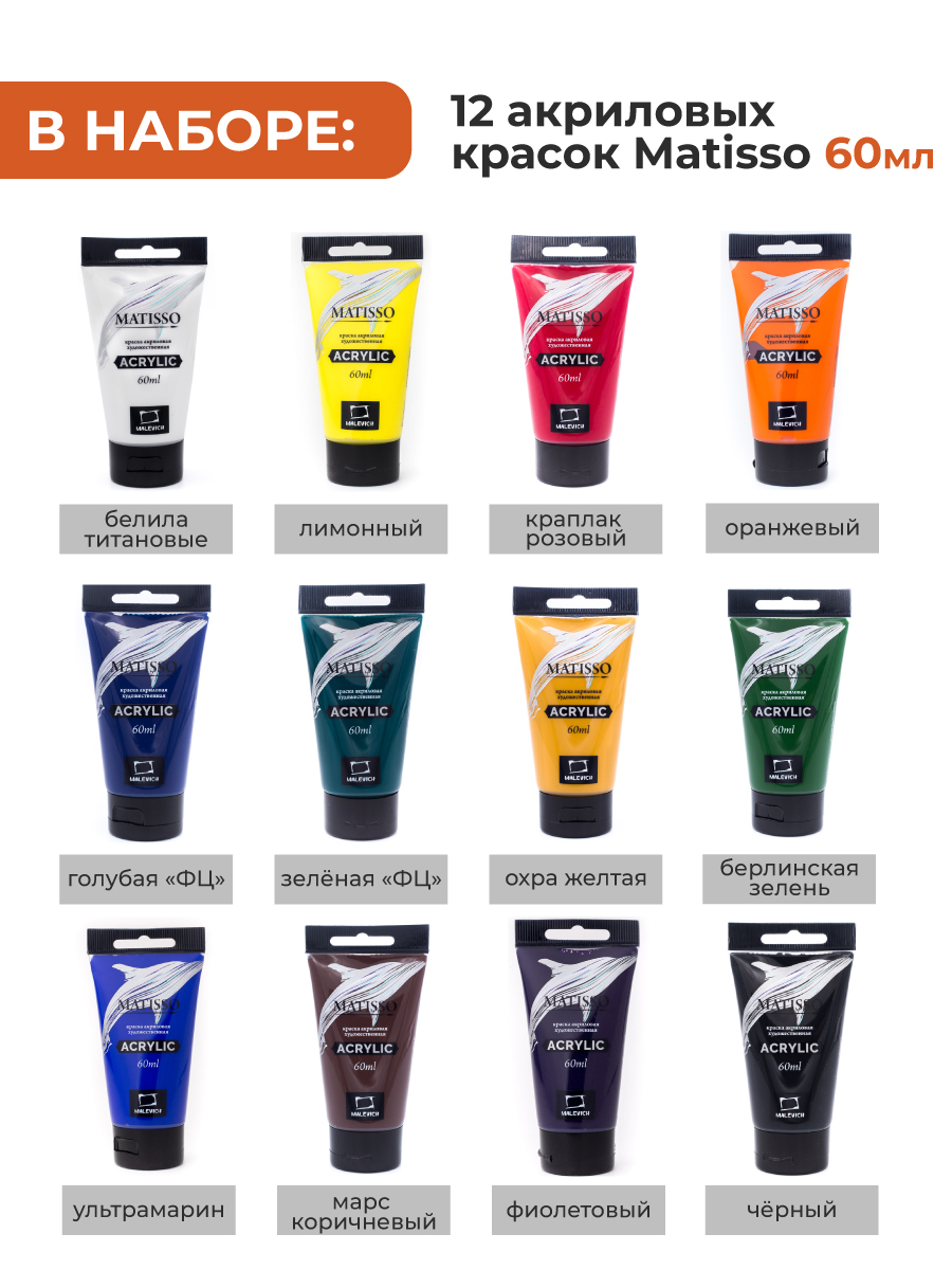 Набор для рисования Малевичъ подарочныйнабор картина акрилом - фото 4