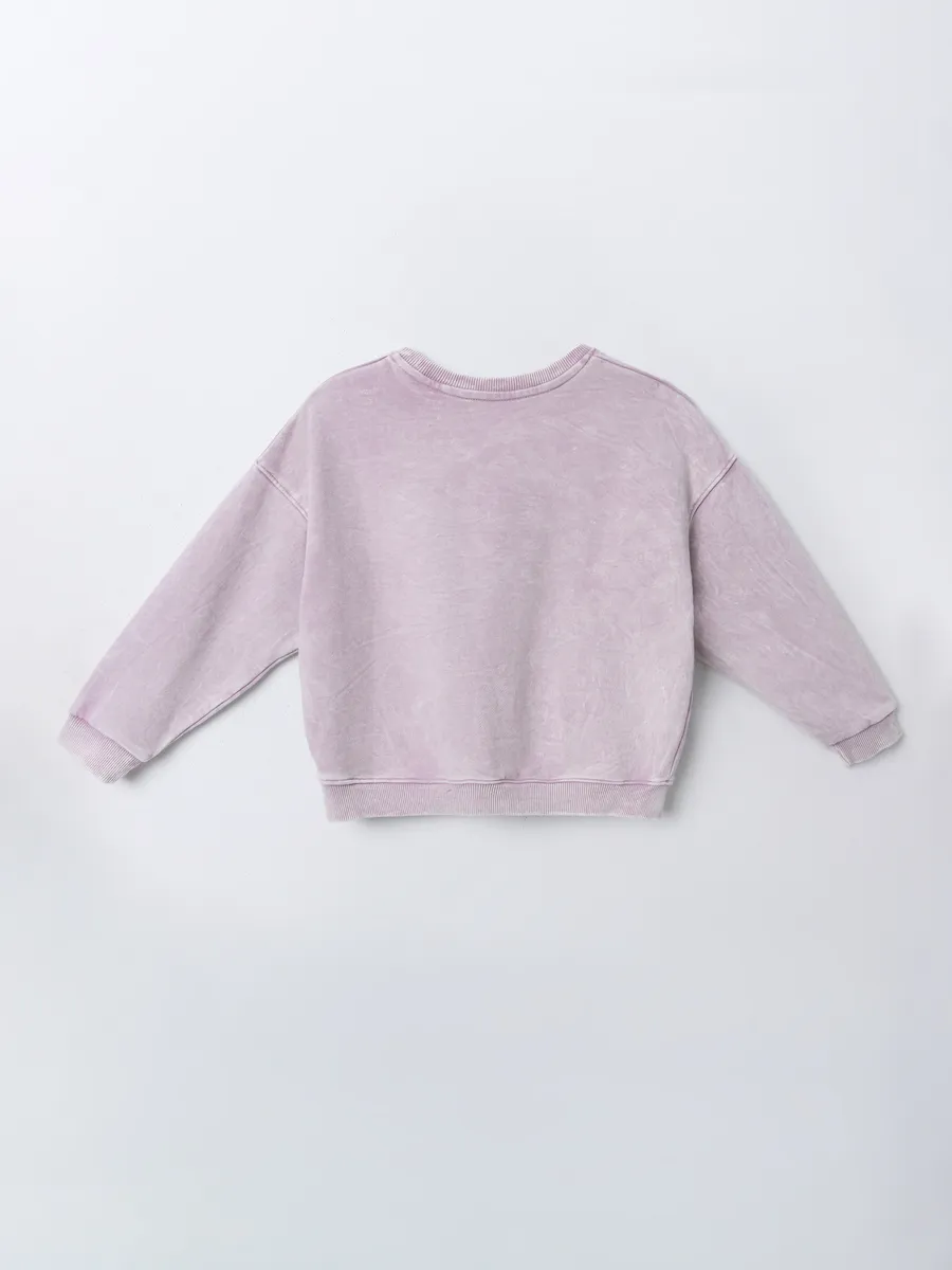 Свитшот Mark Formelle (Марк Формэль) 127993/ACID WASH сиреневый +печать - фото 8