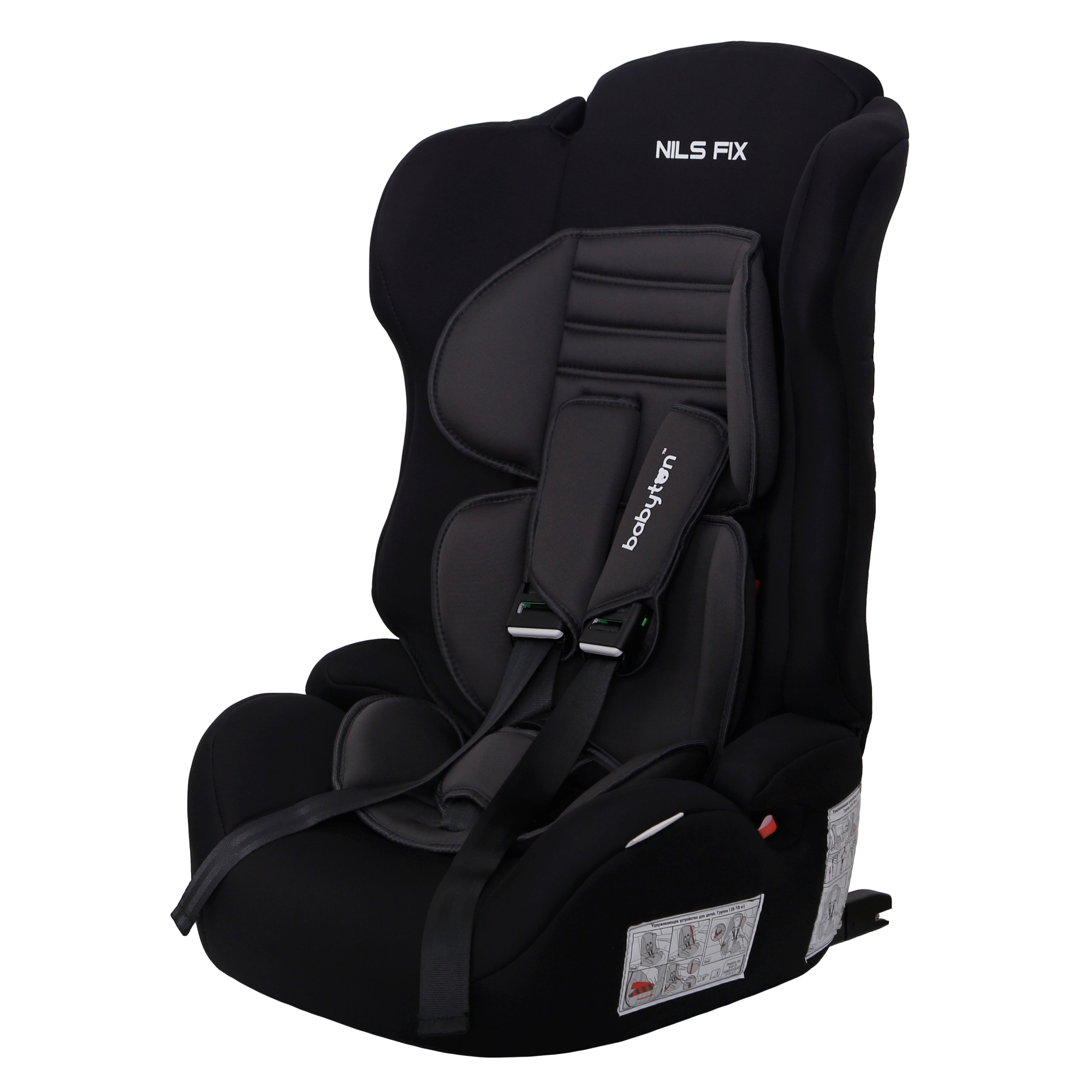 Автокресло Babyton Nils FIX I/II/III black-grey Isofix 1/2/3 (9-36 кг) - фото 1