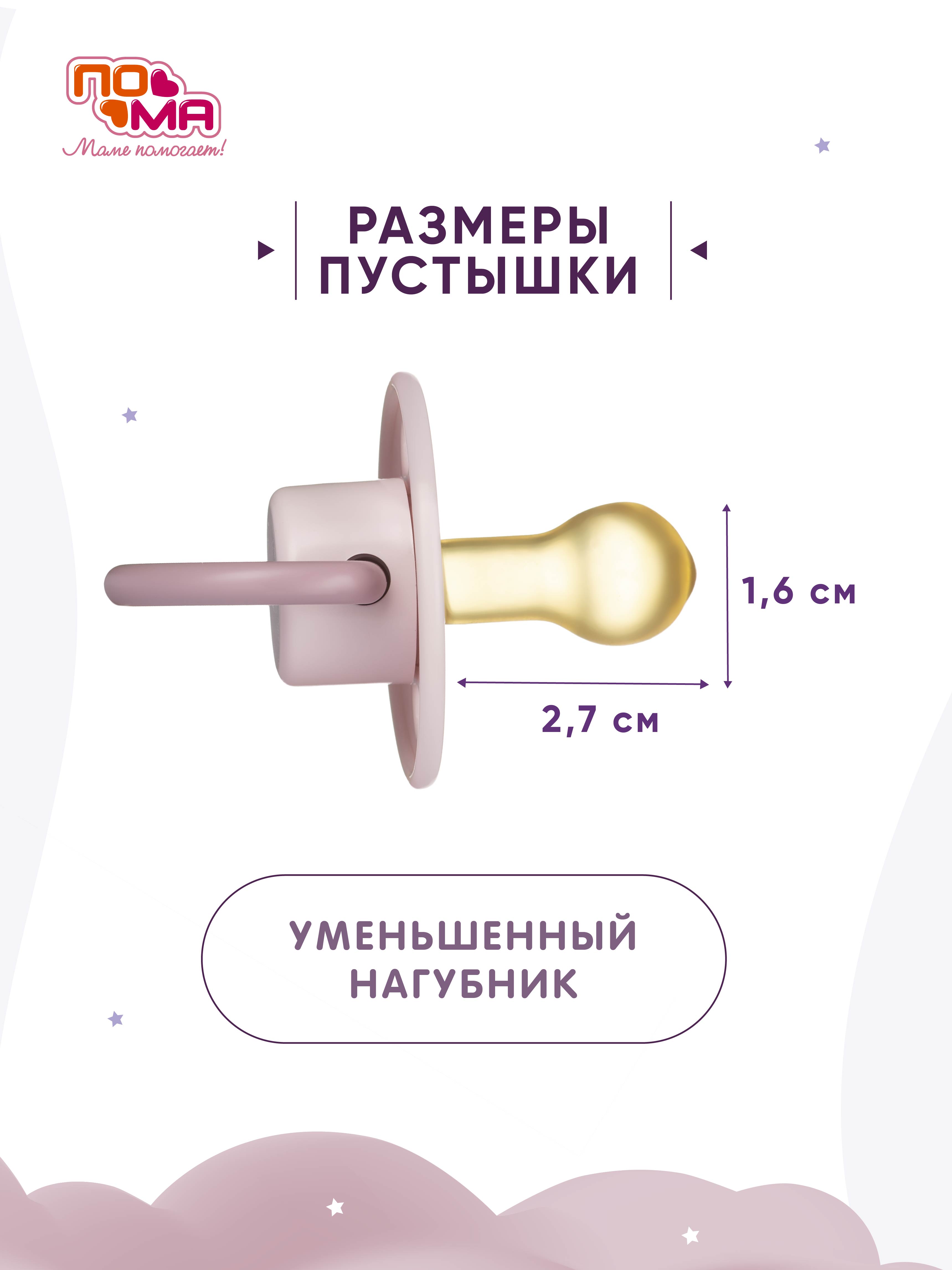 Пустышка Пома латекс анатомическая от 0 мес. 2 шт. - фото 4