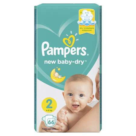 Подгузники Pampers New Baby-Dry 2 (4-8 кг) 66 шт.
