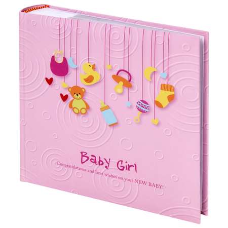 Фотоальбом Brauberg Baby Girl на 200 фото 10*15см твердая обложка бокс розовый