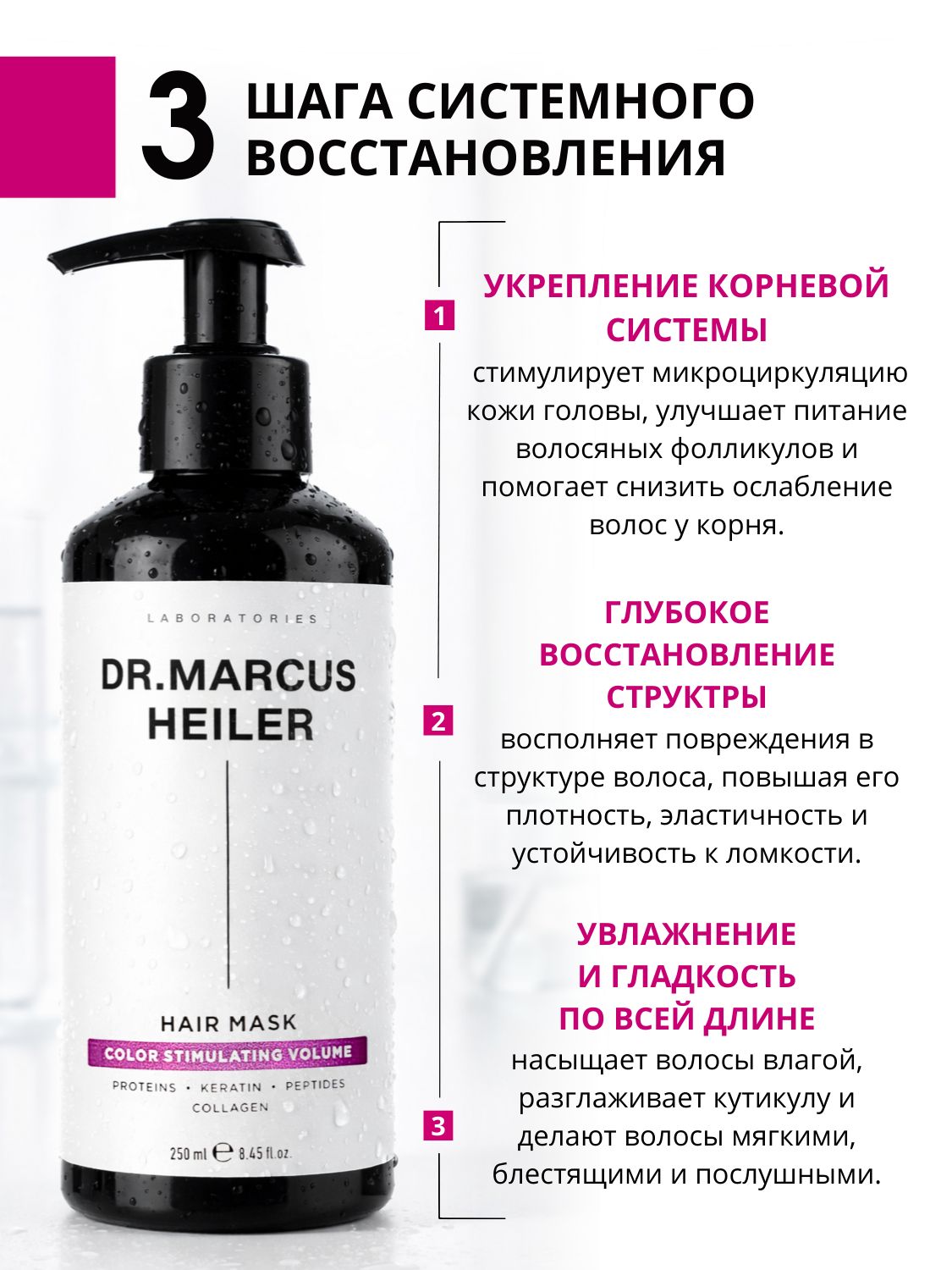 Маска DR. MARCUS HEILER Против выпадения волос 250 мл - фото 5