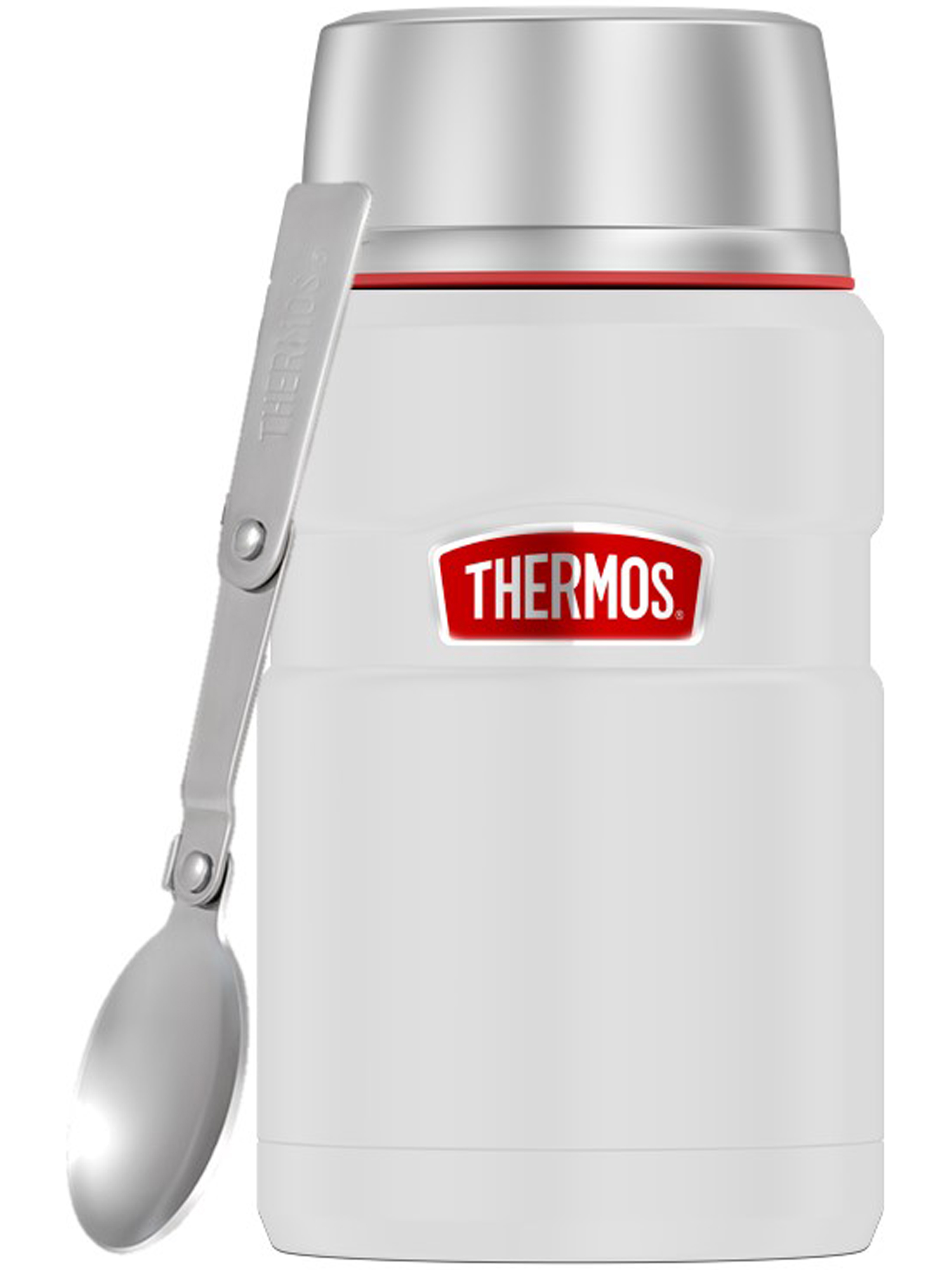 Термос для еды супа 710 мл с ложкой THERMOS KING-3020 белый – нержавеющая сталь герметичный тепло/холод 14/24 часов - фото 6