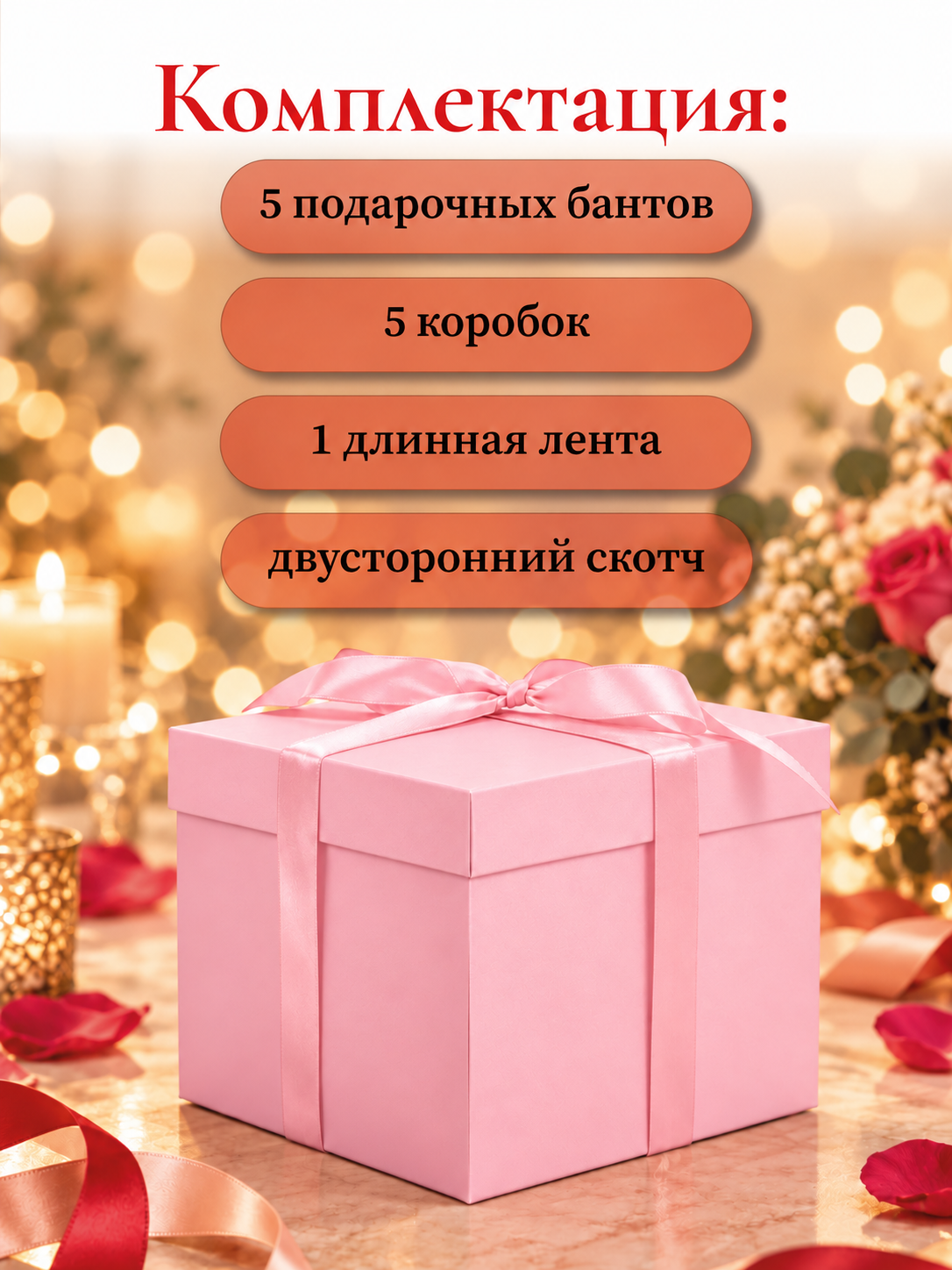 Коробка сюрприз распадающаяся AXLER 5 в 1 подарочная раскладушка для подарка и сладостей - фото 6