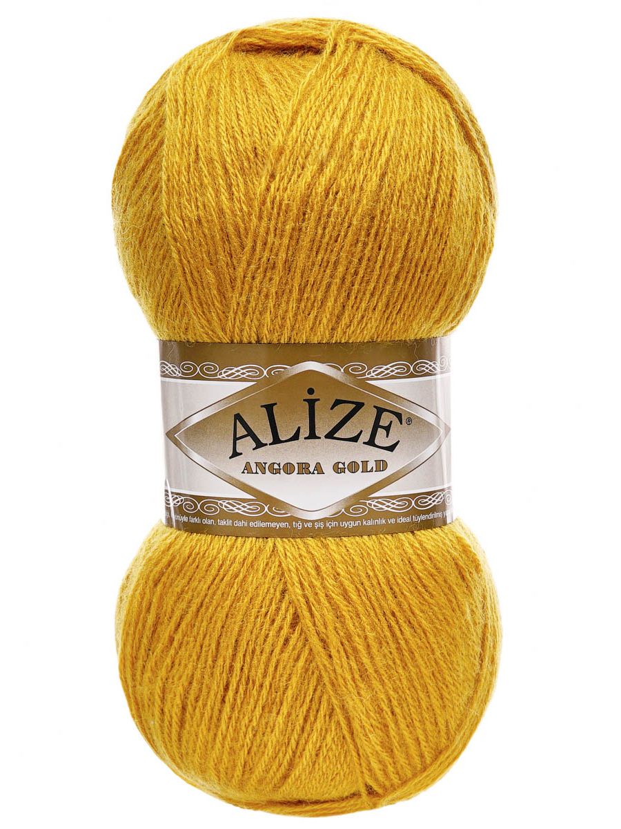 Пряжа Alize мягкая теплая для шарфов кардиганов Angora Gold 100 гр 550 м 5 мотков 02 шафран - фото 4