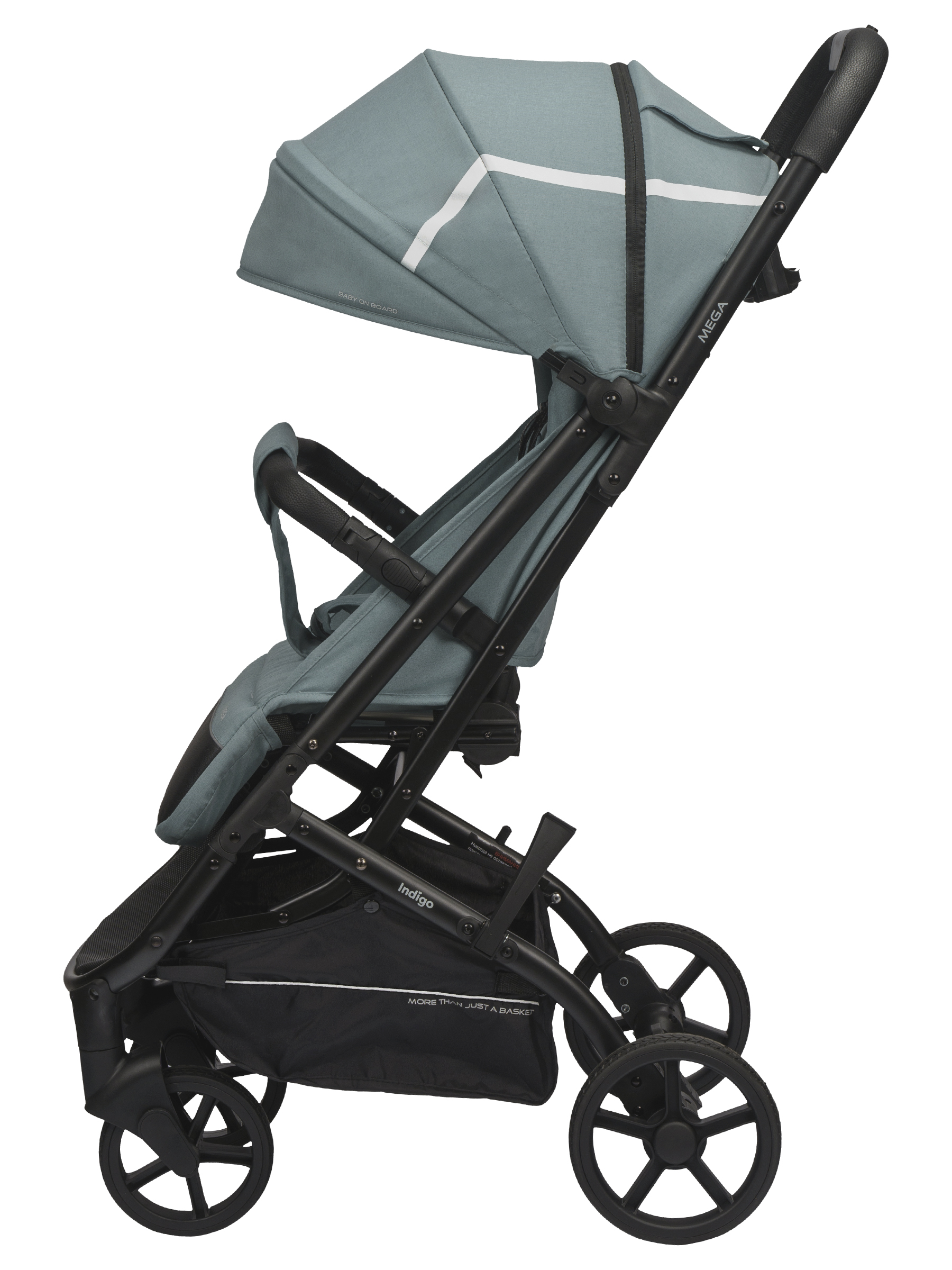 Коляска прогулочная Indigo Mega голубой - фото 12