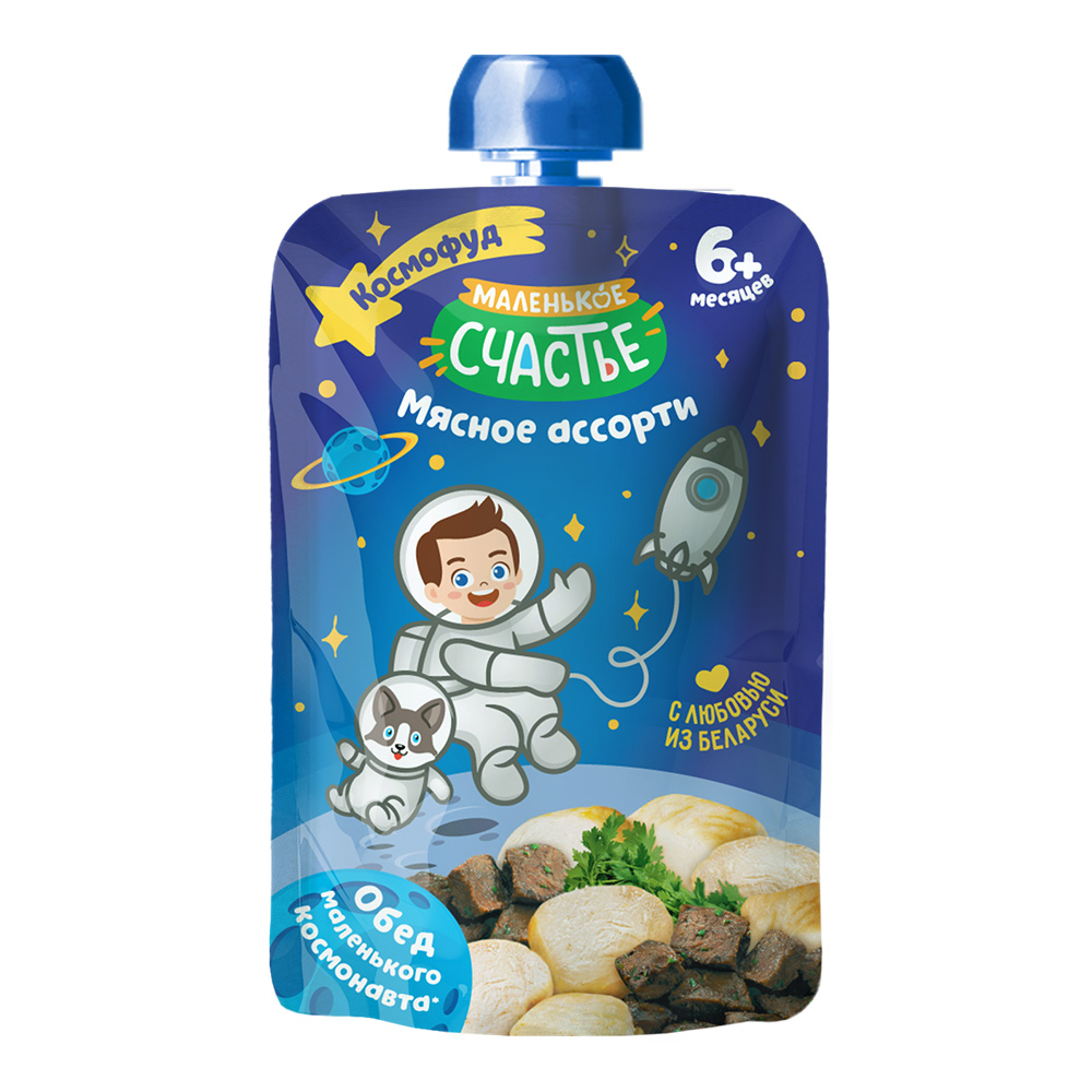 Пюре Маленькое счастье Мясное ассорти с 6 мес 80 г - фото 1