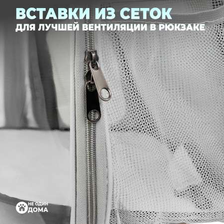 Рюкзак-переноска для животных Не один дома Космик Серый 31*28*42см