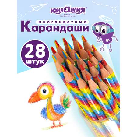 Карандаши цветные Юнландия 28 шт.