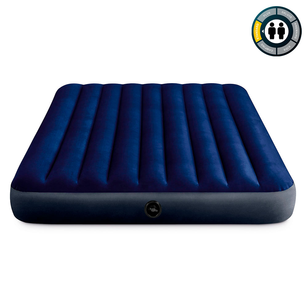 Надувной матрас Intex кровать квин 152х203х25 см с ручным насосом - фото 1