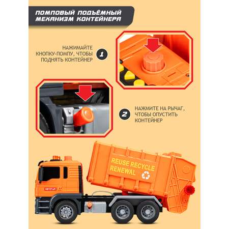 Мусоровоз AUTODRIVE оранжевый