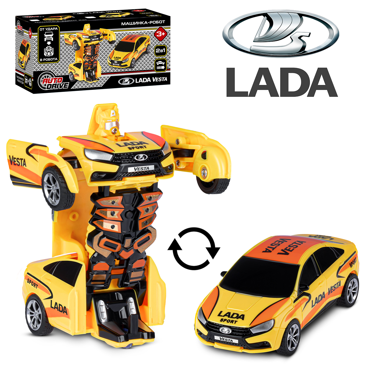 Фигурка AUTODRIVE Робот трансформер Машинка - фото 5