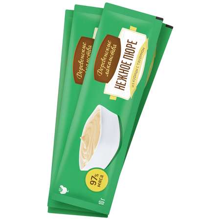 Лакомство для кошек Деревенские лакомства Нежное пюре из курицы 4*10г