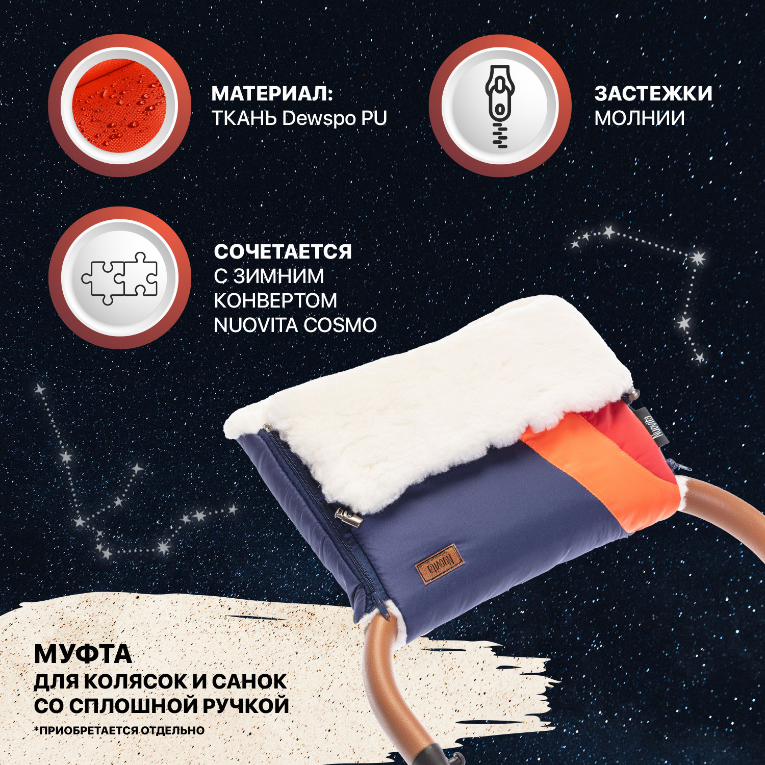 Конверт в коляску Nuovita Cosmo Bianco - фото 8