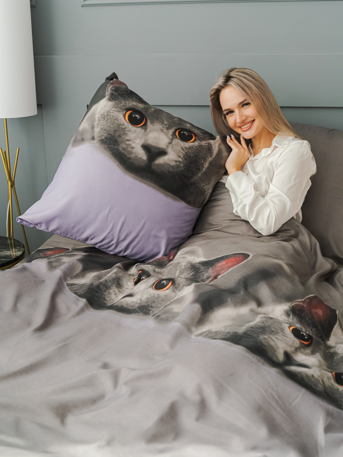 Комплект постельного белья PAVLine Котик двуспальный - фото 12