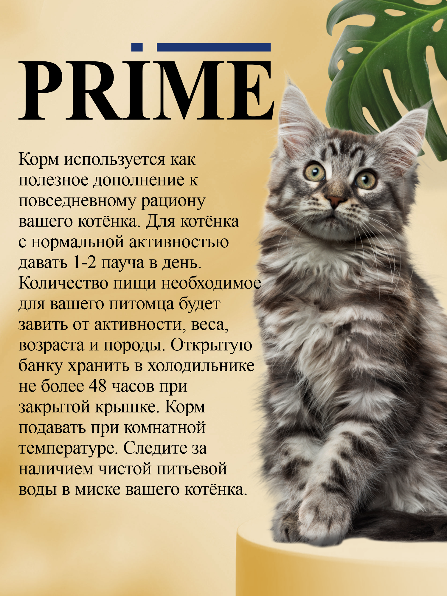Корм для котят влажный Prime Kitten Курица паштет пауч 100г 12 шт. - фото 4