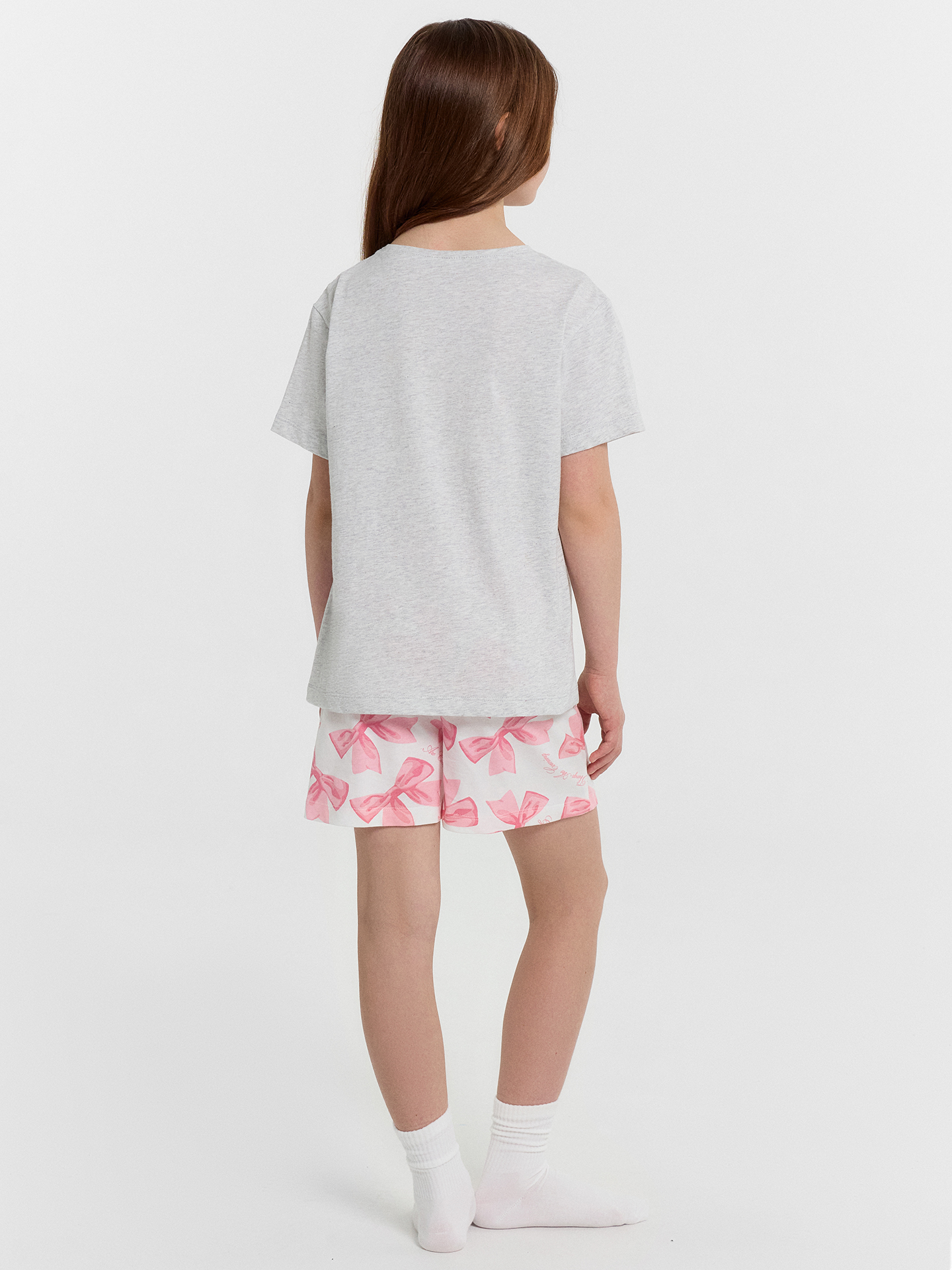 Пижама Mark Formelle (Марк Формэль) 567727/серый меланж 4306-А +бантики на белом - фото 3