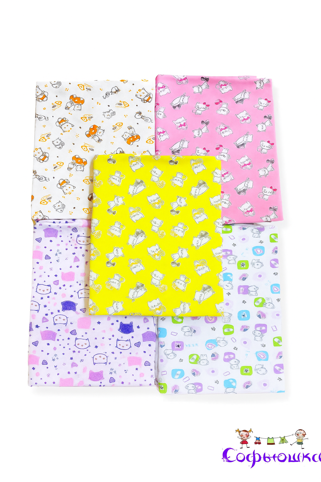 Пелёнка Софьюшка трикотаж 100х100 см 5 шт. - фото 3