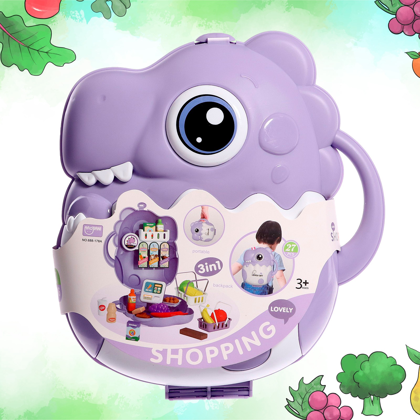 Игровой набор Sima-Land продукты, прилавок, касса, тележки и корзинки - фото 15