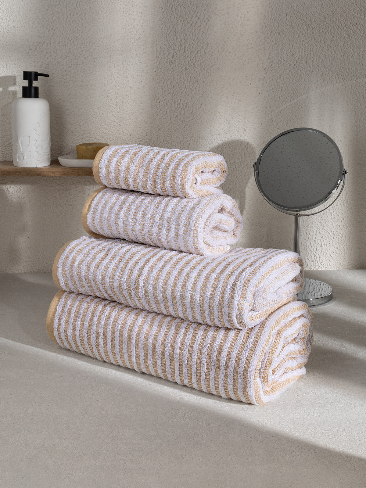 Полотенце DeNASTIA Motive полоски 70 x 140 см - фото 6