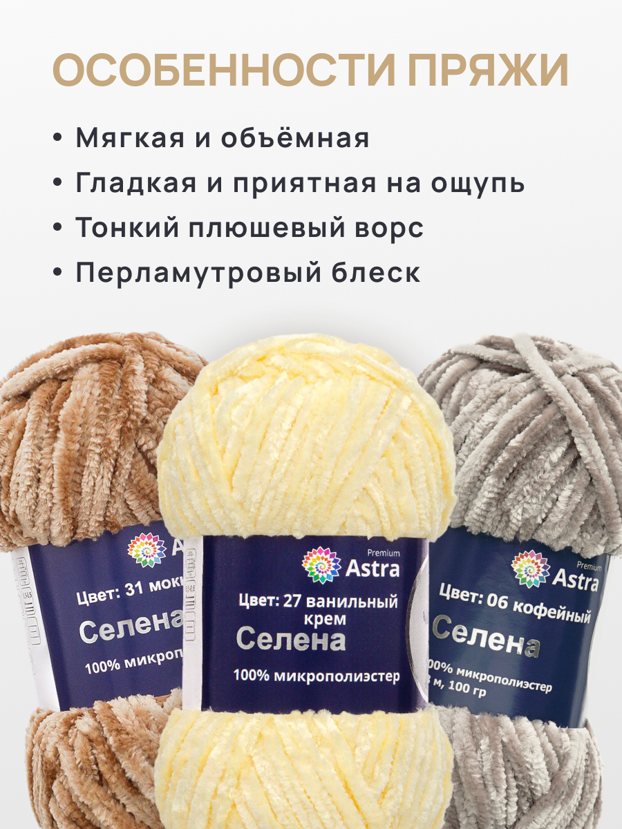 Пряжа для вязания Astra Premium Селена 100г 68м 4шт - фото 6